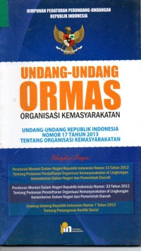Undang - Undang Ormas Organisasi Kemasyarakatan